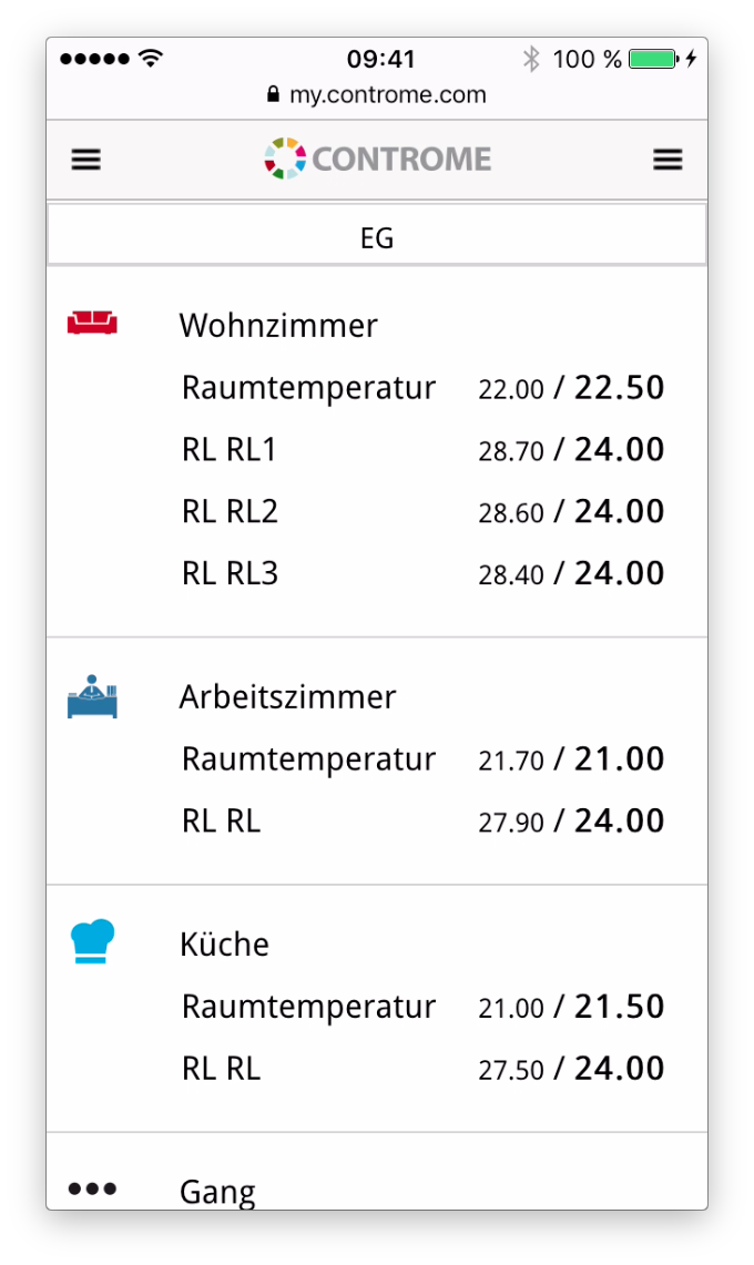 controme-smart-heat4-mobile-sensorübersichtsseite