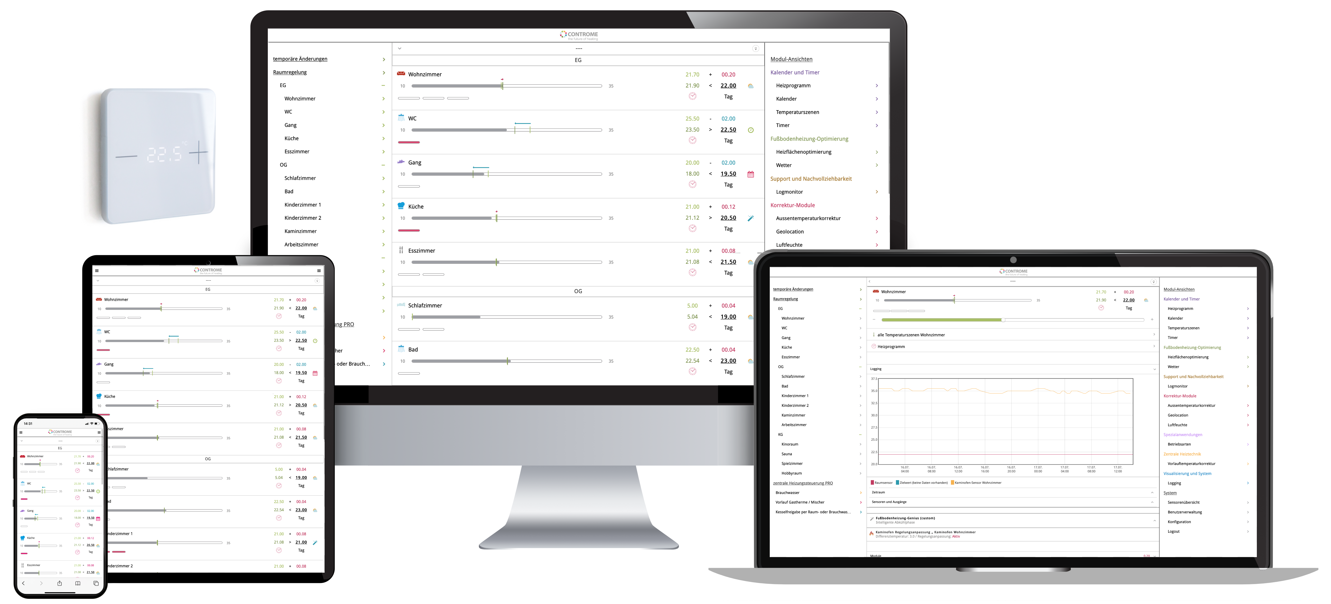 heizungssteuerung controme interface